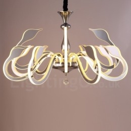 Lampadario moderno contemporaneo dimmerabile 12 luci in acciaio con paralume in acrilico