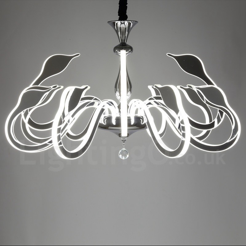 Lampadario moderno contemporaneo dimmerabile 12 luci in acciaio con paralume in acrilico
