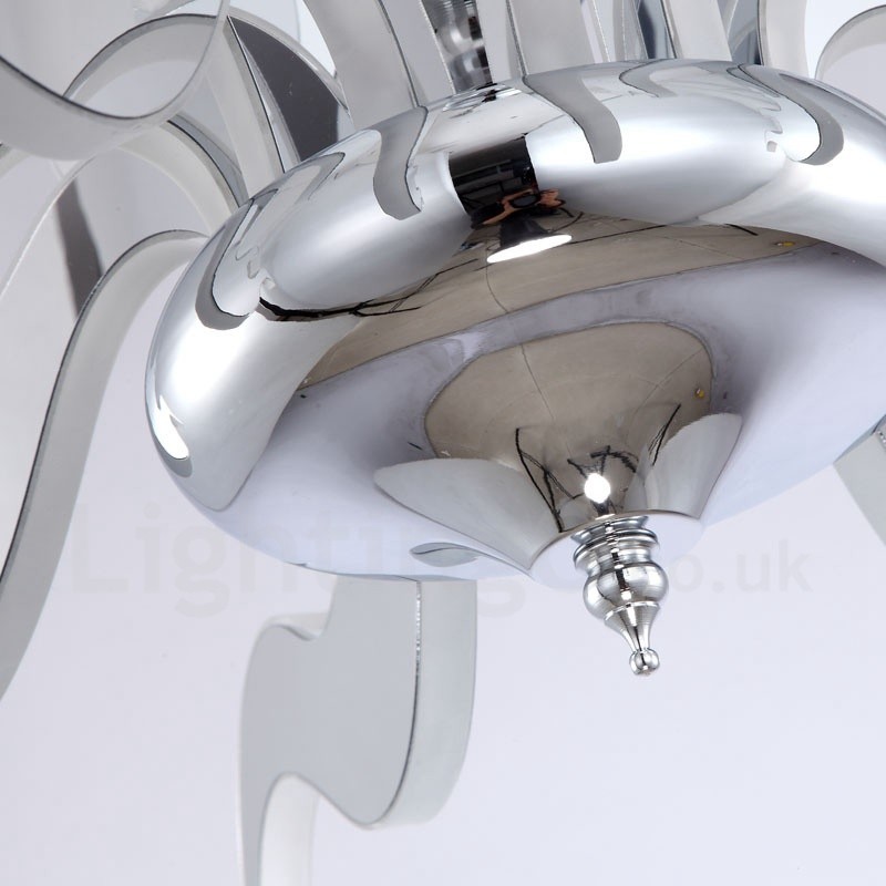 Lampadario LED moderno contemporaneo dimmerabile in acciaio 15 luci con paralume in acrilico
