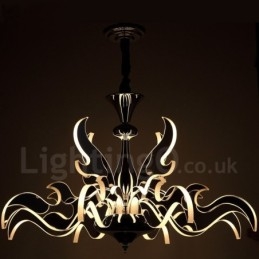 Lampadario moderno contemporaneo dimmerabile in acciaio 12 luci paralume in acrilico Ø 80 cm H 46 cm
