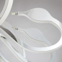 Lampadario contemporaneo dimmerabile in acciaio 10 luci con paralume in acrilico