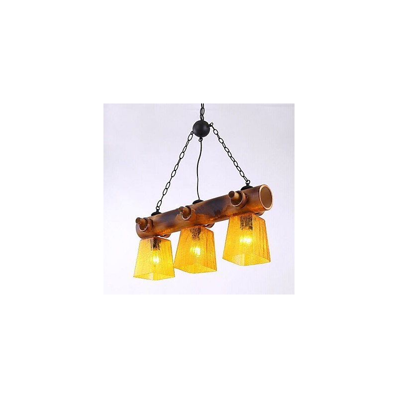 Lampadario lineare in bambù country mediterraneo americano