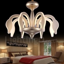 Lampadario moderno contemporaneo dimmerabile a 8 luci in acciaio e acrilico