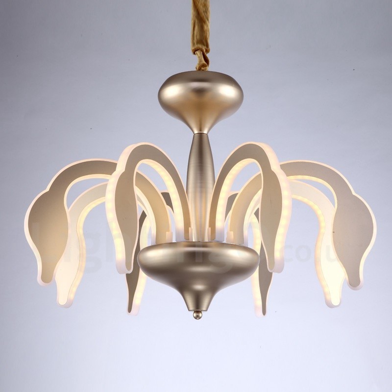 Lampadario moderno contemporaneo dimmerabile a 8 luci in acciaio e acrilico