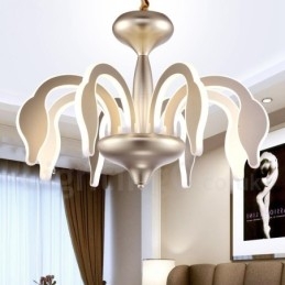 Lampadario moderno contemporaneo dimmerabile a 8 luci in acciaio e acrilico