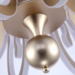 Lampadario moderno contemporaneo dimmerabile 8 luci in acciaio con paralume in acrilico