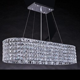 Lampadario contemporaneo in cristallo cromato