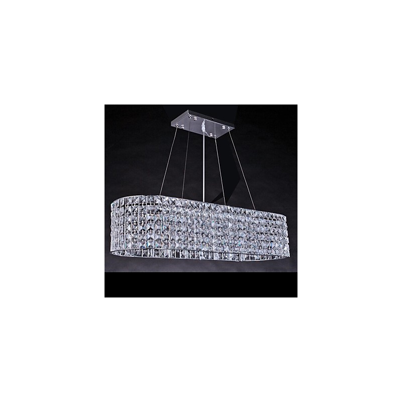 Lampadario contemporaneo in cristallo cromato