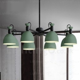 Lampadario nordico 8 luci con paralume in lega di alluminio E27, Ø 98 cm