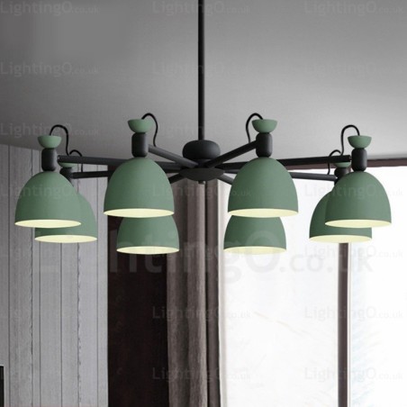 Lampadario nordico 8 luci con paralume in lega di alluminio E27, Ø 98 cm