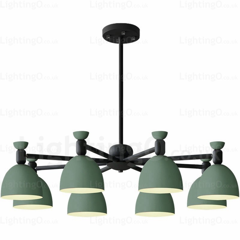Lampadario nordico 8 luci con paralume in lega di alluminio E27, Ø 98 cm