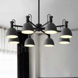 Lampadario nordico 8 luci con paralume in lega di alluminio E27, Ø 98 cm