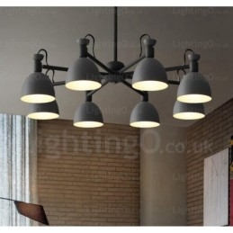 Lampadario nordico 8 luci con paralume in lega di alluminio E27, Ø 98 cm