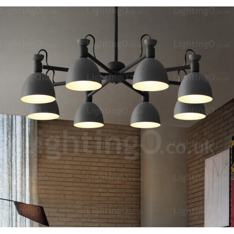 Lampadario nordico 8 luci con paralume in lega di alluminio E27, Ø 98 cm