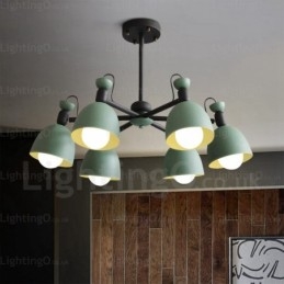 Lampadario nordico a 6 luci con paralume in lega di alluminio E27