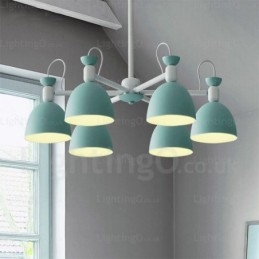 Lampadario nordico a 6 luci con paralume in lega di alluminio E27