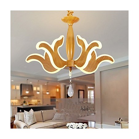 Lampadario rustico classico in acrilico marrone con luce LED integrata