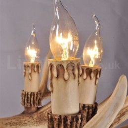Lampadario moderno nordico country-rustico a 8 luci E14 in resina Ø 102 cm H 50 cm