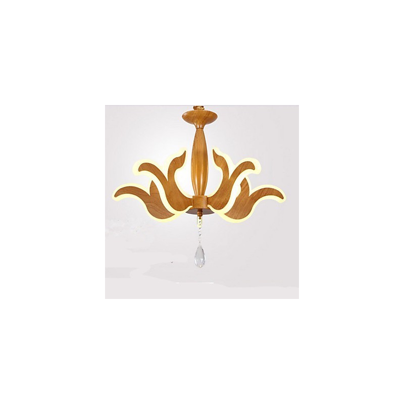 Lampadario rustico classico in acrilico marrone con luce LED integrata