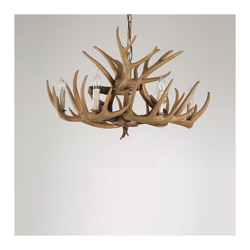 Lampadario vintage retrò a 6 luci E14, diametro 56 cm