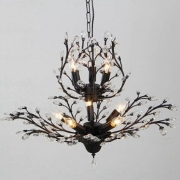 Lampadario rustico country 8 luci E14 Ø 78 cm H 55 cm