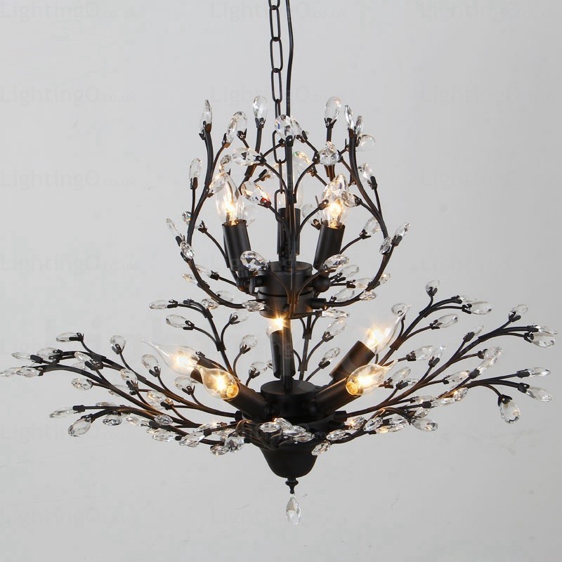 Lampadario rustico country 8 luci E14 Ø 78 cm H 55 cm