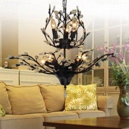 Lampadario rustico country 8 luci E14 Ø 78 cm H 55 cm