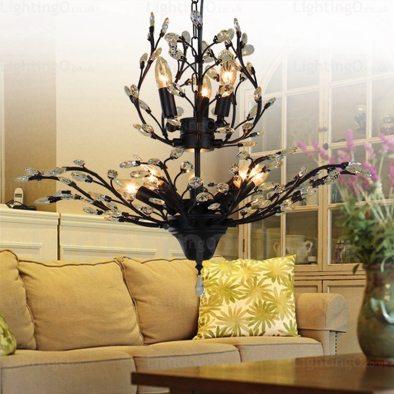 Lampadario rustico country 8 luci E14 Ø 78 cm H 55 cm