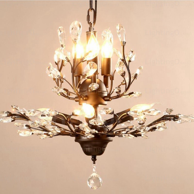 Lampadario rustico country 8 luci E14 Ø 78 cm H 55 cm