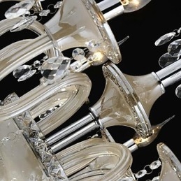 Lampadario classico in vetro stile palazzo a 8 luci con lampadine a candela