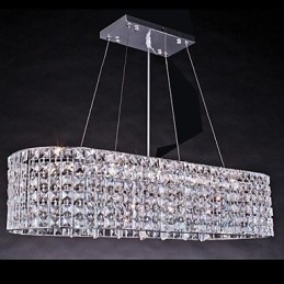 Lampadario contemporaneo in cristallo cromato