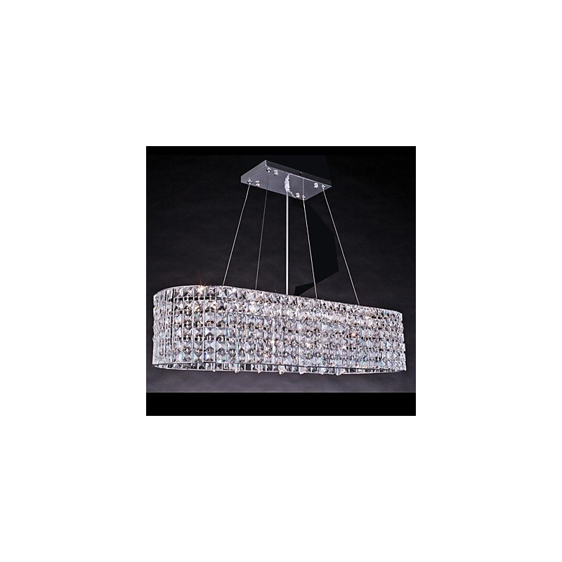 Lampadario contemporaneo in cristallo cromato