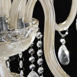 Lampadario classico in vetro stile palazzo a 8 luci con lampadine a candela