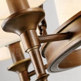 Lampada a sospensione nordica rustica a 8 luci con paralume in tessuto E27 Ø82 cm