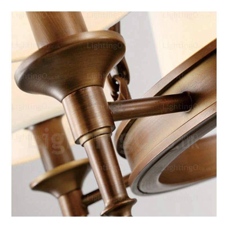 Lampada a sospensione nordica rustica a 8 luci con paralume in tessuto E27 Ø82 cm