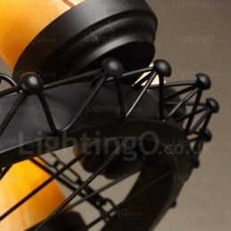 Lampada a sospensione vintage rustica country 8 luci vetro diametro 80 cm E27