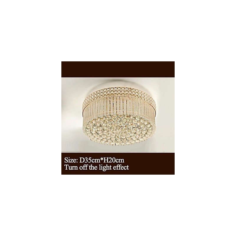 Lampadario moderno in cristallo trasparente e oro Ø 35 cm con 3 lampadine