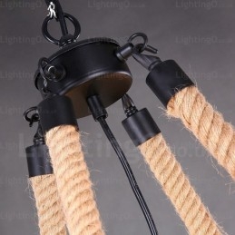 Lampada a sospensione rustica country 8 luci E14 Ø 65 cm H 70 cm