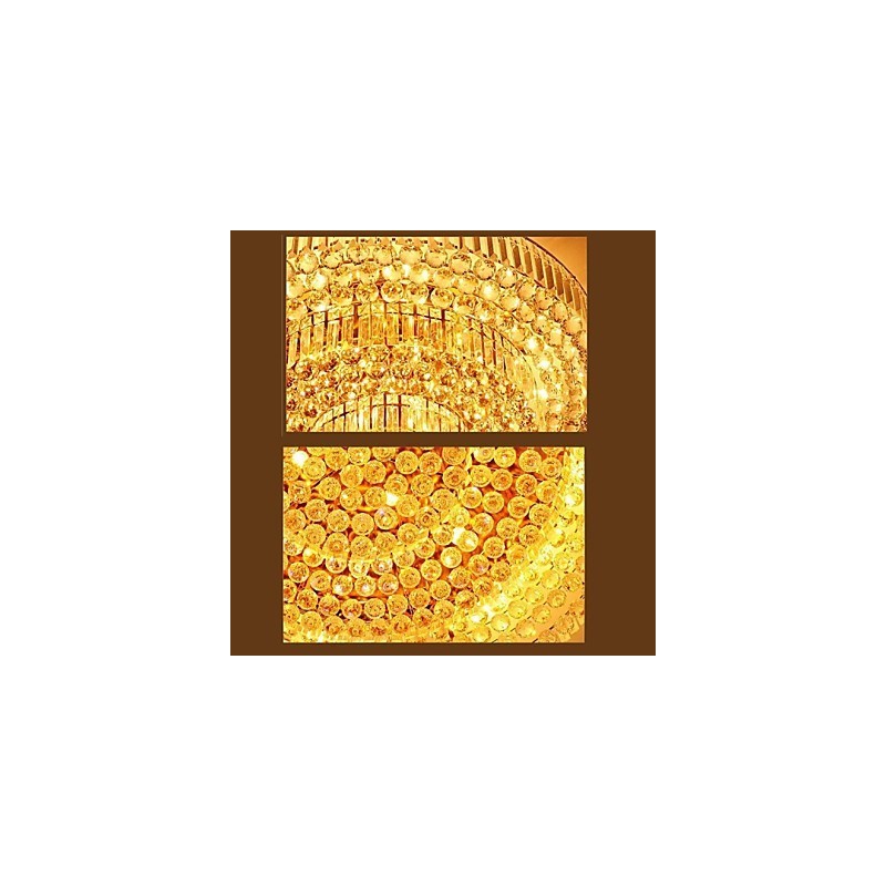 Lampadario moderno in cristallo trasparente e oro Ø 35 cm con 3 lampadine