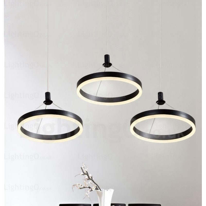 Lampada a sospensione moderna 1 luce con paralume in acrilico, diametro 30 cm