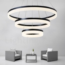 Lampada a sospensione LED Smart Wi‑Fi dimmerabile 3 anelli in acrilico