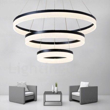 Lampada a sospensione LED Smart Wi‑Fi dimmerabile 3 anelli in acrilico