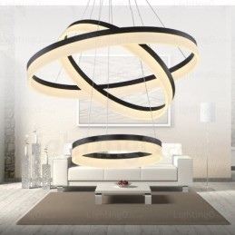 Lampada a sospensione LED Smart Wi‑Fi dimmerabile 3 anelli in acrilico