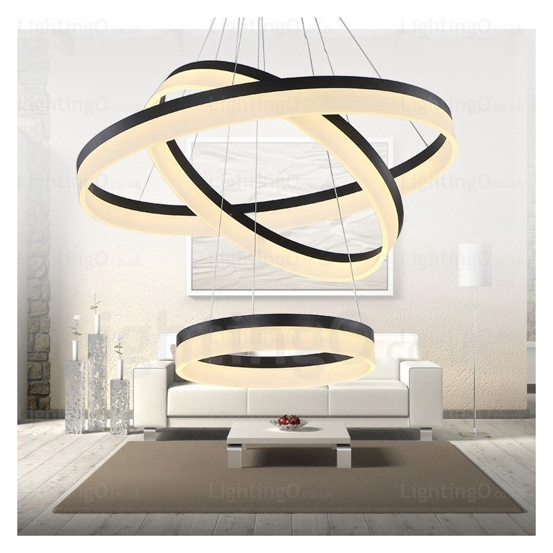 Lampada a sospensione LED Smart Wi‑Fi dimmerabile 3 anelli in acrilico