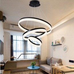 Lampada a sospensione LED Smart Wi‑Fi dimmerabile 3 anelli in acrilico