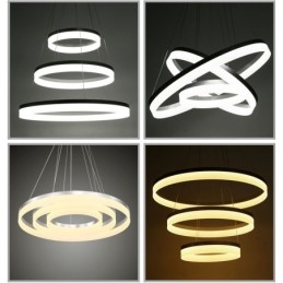 Lampada a sospensione LED Smart Wi‑Fi dimmerabile 3 anelli in acrilico