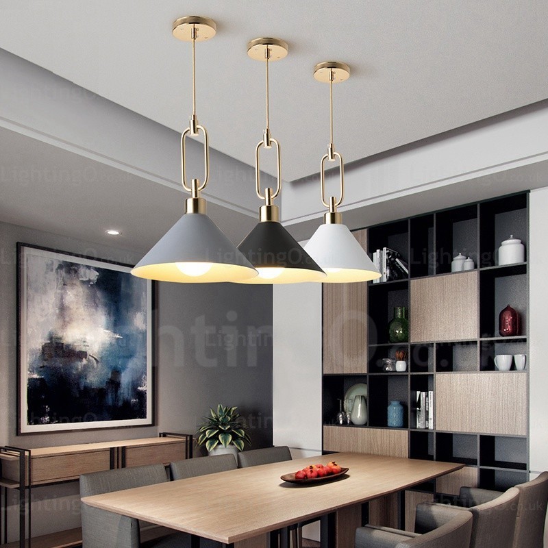 Lampada a sospensione moderna nordica 1 luce con paralume in acciaio inox E27