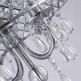 Lampada a sospensione contemporanea 1 luce con paralume in cristallo E14 Ø40 cm H45 cm