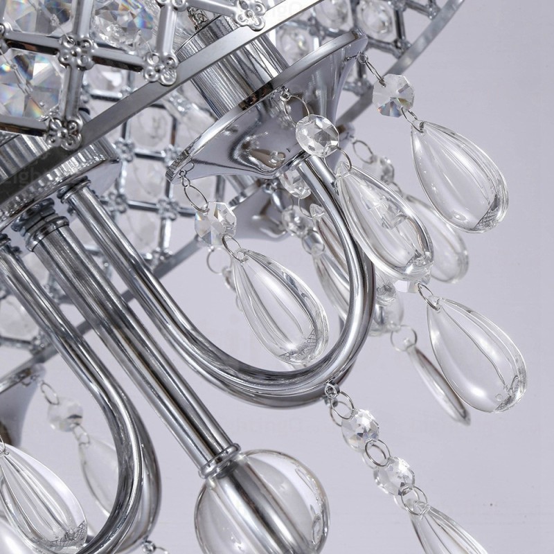Lampada a sospensione contemporanea 1 luce con paralume in cristallo E14 Ø40 cm H45 cm