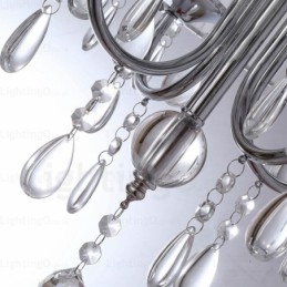 Lampada a sospensione contemporanea 1 luce con paralume in cristallo E14 Ø40 cm H45 cm